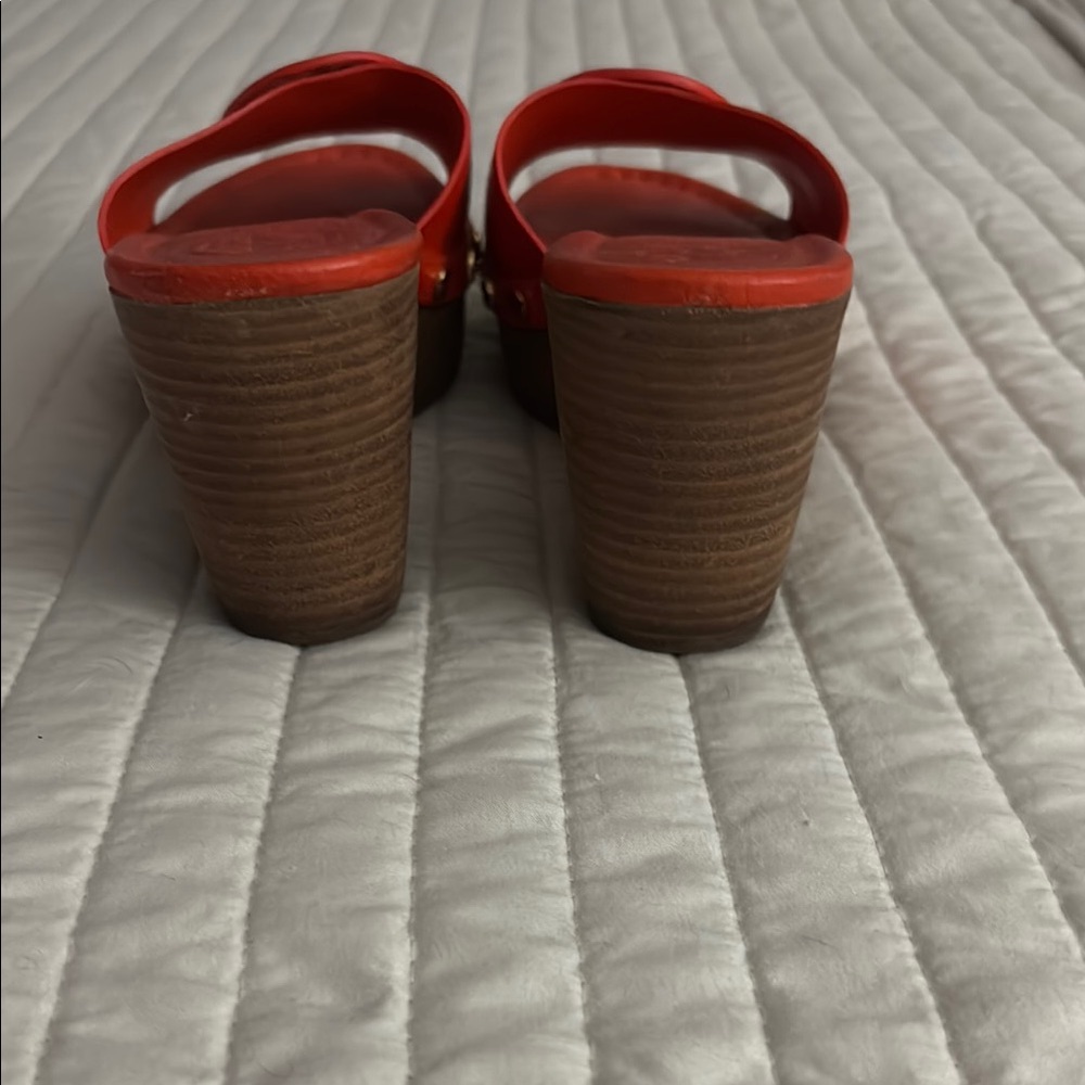 Tory Burch Vibrant Orange Slide Wedge - Picture 4 of 4